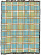 Pure Country Weavers Plaid Blanket Freshwater - Patterns Gift Tapestry Throw Woven from Cotton - Made in The USA (72x54) - color: Freshwater