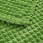 Puncuntex Flannel Fleece Throw Blanket Apple Green 50"×60",Super Soft Plush Cozy Blanket with Square Grid Design Luxury for Couch Sofa Chair - color: Apple Green, size: 50"×60"