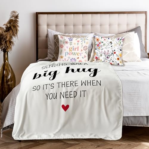 Thinking of You Gifts Throw Blanket for Couch, Miss You Gifts for Women, Sympathy Gift, Sending You a Big Hug Throw Blanket for Bedroom Living Room Home Decoration, 50x60 Inches - color: Color_a