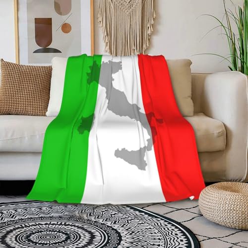 HGOD DESIGNS Italian Flag Flannel Fleece Bed Blanket Throw Blanket Lightweight Cozy Plush Blanket for Bedroom Living Rooms Sofa Couch 50"x60" - color: Italian Flag, size: 50x60 inch