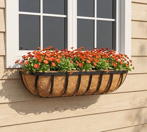 Y&M 3PCS 36" Horse Trough Coco Liners for 36 Inch Window Deck Box, Pre Formed Replacement Coco Liner for Window Deck Basket - size: 36in 3Pcs
