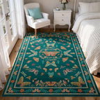 Unirea 3x5 Dark Blue Bedroom Entryway Kitchen Area Rug, Washable Non Slip Boho Insect Rug for Living Room, Bathroom, Home Office, Kids Room, Laundry Room, Soft Low Pile Insect Bug Rugs, Thin Carpet - color: Dark Blue, size: 3'x5'