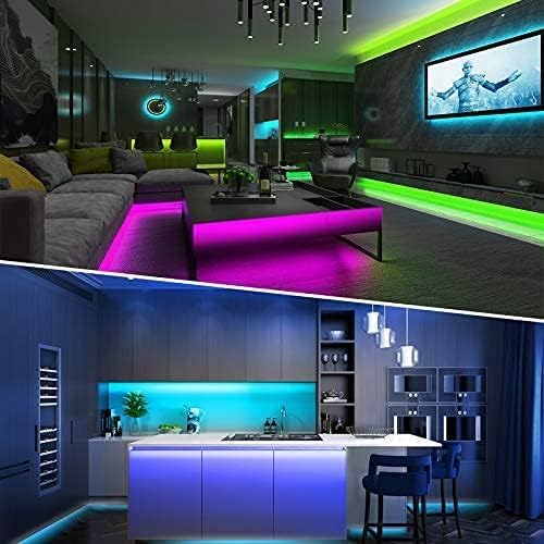 Tenmiro 32.8ft LED Strip Lights, RGB LED Smart Music Sync Color Changing LED Lights Strips with Remote LED Lights for Bedroom, Room, TV, Party - size: RGB 32.8FT