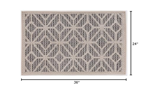 Rugshop Blue Contemporary Geometric Indoor/Outdoor Area Rug — Hose Washable for Entryway, Kitchen and Bathroom, 2' x 3' - size: 2' x 3' (Rectangular)