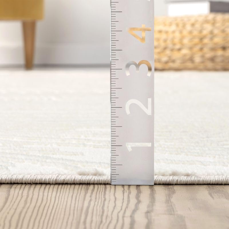 Abani Zen 2' x 3' Cream Rug – Neutral Layered Wavy Borders Pattern, Small Soft Accent Rug for Entryway & Bedroom, Durable & Easy to Clean - size: 2' x 3'