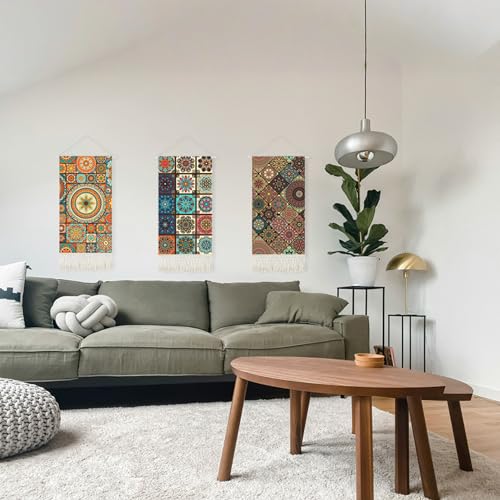 capasin Mandala Boho Macrame Wall Hanging Tapestry For Bedroom Tapestries Vertical Art Fabric Decor Door Living Room Bohemian (Style B, 17.5 * 43) - style: Style B