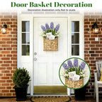 Woven Hanging Wall Basket,Natural Handmade Water Hyacinth Flat Back Basket for Farmhouse Home, Door, Entryway, Mail, Flower, Plant Decor