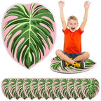 Tinideya 12 Pcs Kids Carpet Circle Seats for Class 16 Inch Round Classroom Rug Back to School Floor Cushions Soft Educational Mat Non Slip First Day of School Learning Playing Areas(Tropical Leaves) - style: Tropical Leaves