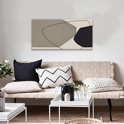 Abstract Wall Art Decor Canvas Art Wall Decor Minimalist Wall Art Geometric Color Block Canvas Artwork Paintings Black And Grey White Wall Art Modern Bedroom Art Office Home Decor Wall 20"X 40" - color: Grey Black, size: 40"L x 20"W