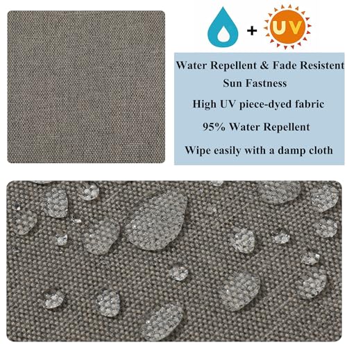 FUNHOME 15"x15"x4" Bistro Chair Cushion Set of 2, Water Repellent Round Outdoor Chair Cushions with Ties, Patio Tufted Chair Pads for Home Garden (Beige Coffee) - color: Beige