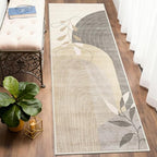 MUJOO Washable 2x6 Runner Rugs for Kitchen Hallway Bedside Bathroom Laundry Room Bedroom,Boho Long Area Rug Non Slip Carpet Throw Rug Mid Century Modern Abstract Botanical Geometric Neutral Beige - color: Beige（modern）, size: 2' x 6' (Rectangular)