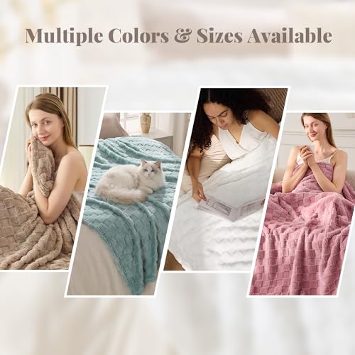Brown Textured Checkered Baby Blanket, 330GSM Soft Plush Fleece Blanket for Crib Stroller, Cozy Decorative Giftable Home Blanket, 30x40 Inches - color: Brown, size: Throw(30"x40")