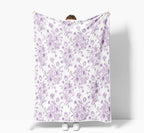 Floral Throw Blanket, Botanical Floral Blanket, Soft, Flannel, Warm, Boho Floral Bed Blanket All Season Flower Throw Blanket for Couch Bedroom Living Room, Purple 60X90 Inch