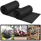 Riare 16x160 Inch Black Felt Planter Liner Roll- 2 Rolls Non-Woven Fabric Planter Liner for Outdoor Plants, Coco Liner Roll Alternative Basket Planter Liner for Planters Hanging Basket Window Box - size: 16 x 160 Inch