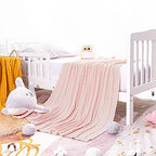NTBAY 100% Pure Cotton Cable Knit Toddler Blanket, Super Soft Warm Breathable 30x40 Baby Blanket for Crib, Stroller, Nursery, Travel, Newborn, 30x40 Inches, Baby Pink - color: Baby Pink