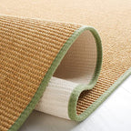 Martha Stewart x SAFAVIEH Area Rug Collection - 2'3" x 8' Runner, Natural & Green, Sisal & Jute, Farmhouse Style, Ideal for Living Room, Bedroom, Foyer, Hallway (MSR9501E) - color: Natural/Green, size: 2'3" x 8' (Runner)