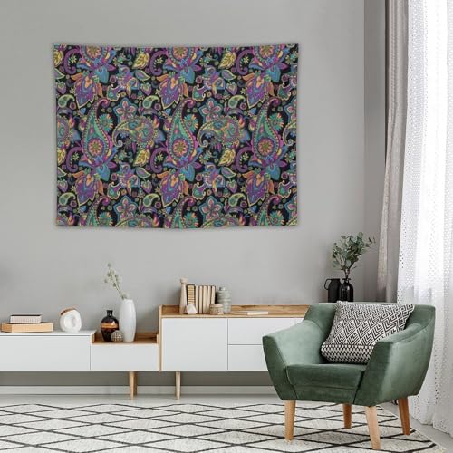 KANEPE Boho Tapestry Blue Vintage Medieval Tribal Floral Paisley Pattern Wall Hanging Tapestries Home Decor for Living Room Bedroom Apartments Farmhouse Dorm,40inx30in (102×76cm)【Small】 - color: Boho-10, size: 40Wx30L
