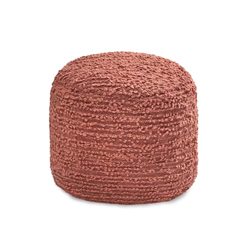 Anji Mountain Pouf Ottoman Foot Rest, Handmade Ottoman Pouf, Comfortable Foot Stool, Decorative Floor Seating for Living Room Decor, Bedroom & Home Décor Accent - Terracotta - color: Terracotta