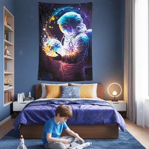 Atrippy Astronaut Space Tapestry for Bedroom, Galaxy Alien Poster Wall tapestries, Outer Spaceman Wall Hanging for Boys Men Guys, Anime Room Decor for Gamer Dorm Living Room College 60in×79in - color: Planet Astronauts, size: 79"L x 60"W
