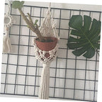 ORFOFE Handmade Cotton Rope Hanging Planter Bohemian Style Indoor Wall Decor for Succulents and Flower Pots Woven Sling Basket for Balcony and Office