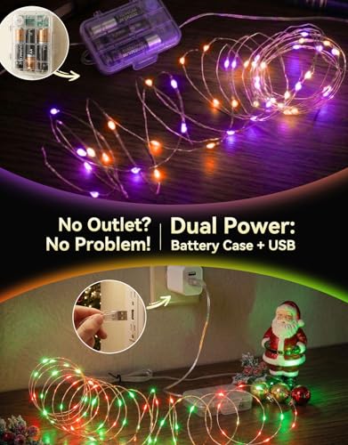 LitHome 34 Colors Changing Fairy Lights Battery Operated, 4 Pack Total 80FT 240 LED Battery Operated String Lights, Waterproof RGB Twinkle Light with Remote for 4th of July Halloween Christmas Decor - color: 34 Colors RGB, size: 4 Pack