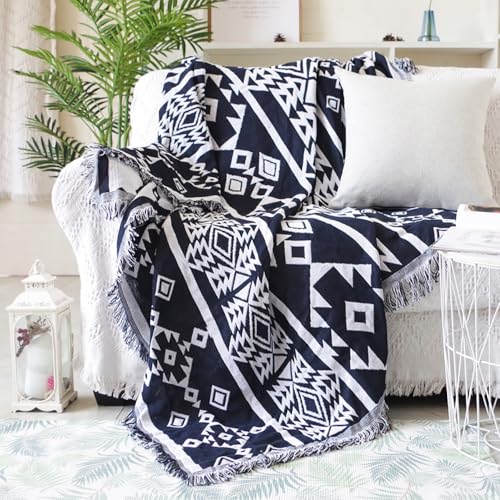 Boho Valentine Throw Blanket Sofa Colorful Cotton Blanket Retro Bohemian Tapestry Reversible Hippie Sheets Room Valentines Decor (Blackwhite) - color: Blackwhite