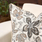 Yangest Flower Pillow Cover 20 x 20 Inches, Nature Chenille Square Throw Pillow Cover Soft Luxury Neutral Accent Couch Pillow Cover for Living Room Bedroom, Off White - color: Off White, size: 20" x 20" (Pack of 1)