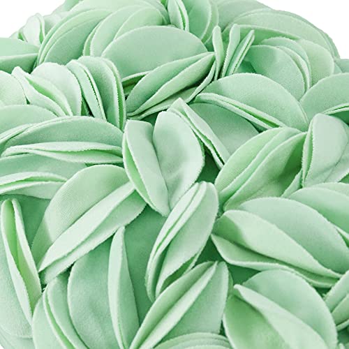 KINGROSE 3D Flower Accent Throw Pillow Cover Soft Pillow Case Sham Decorative Cushion Cover for Home Decor Sofa Couch Bedroom 12 x 20 Inches Velvet Mint Green - color: Mint Green - Solid Suede