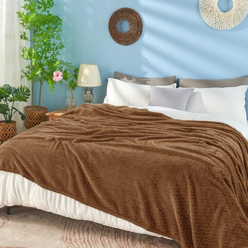 inhand Chocolate Brown Fleece Throw Blanket for Couch, Super Soft Flannel Blanket, Lightweight Fuzzy Blankets Sofa Bed Office, Washable Cozy Plush Fleece Blankets&Throw for All Season(50x60 Inches) - color: Chocolate Brown, size: Throw/Travel-50x60 IN
