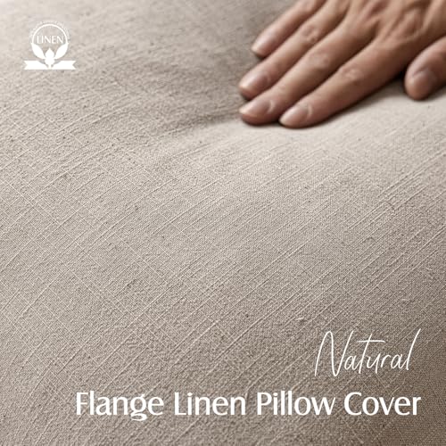 Foindtower Set of 2, Decorative Linen Solid Throw Pillow Covers Soft Accent Cushion Euro Case Boho Farmhouse Pillowcase for Chair Couch Sofa Bedroom Living Room Home Decor 16 x 16 Inch Natural Linen - color: Natural Linen, size: 16" x 16" (Pack of 2)