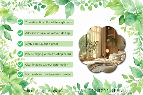 Flower Acrylic Mirror Anti-Scratch Unbreakable Shatterproof HD Tempered Wall Decorative Mirrors for Home Children's Rooms Kindergarten Themed Restaurant(Flower 2,11.81"x11.81") - color: Flower 2