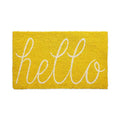 DII Hello Coir Fiber Doormat Non-Slip Durable Outdoor/Indoor, Pet Friendly, 17.5x29.5, Yellow - color: Yellow