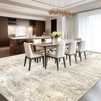 Capslpad 8x10 Abstract Area Rug, Non-Slip Washable Foldable Rug, Low Pile Ultra Soft Non-Shedding, Modern Beige Stain Resistant Large Rug for Living Room, Bedroom, Office, Dining, Room - color: Beige, size: 8' x 10' (Rectangular)