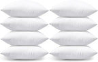 OTOSTAR Pack of 8 Throw Pillow Inserts, 18 x 18 Square Cushion Inner Soft Fluffy Plump Stuffer Cushion Pads White Decorative Pillow Inserts
