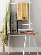 DII Braided Striped Decorative Throw Blanket, 50x60, Antique Green - color: Antique Green