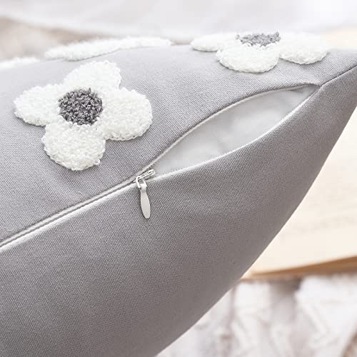 EMEMA Decorative Throw Pillow Covers Sun Flower Jacquard Pillowcase Cushion Case Square for Couch Sofa Bed Living Room Bedroom Set of 2, 18x18 Inch, Light Grey - color: A-light Grey, size: 18" x 18" (Pack of 2)