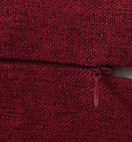 Jeneoo Decorative Burgundy Red Throw Pillow Covers Rustic Farmhouse Rectangular Linen Burlap Soft Comfy Solid Cushion Couch Cases for Sofa Living Room (Set of 2, 12 x 20 Inches) - color: Burgundy Red, size: 20" x 12" (Pack of 2)