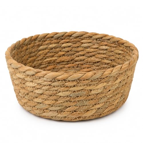 3 Pcs Natural Woven Planter Basket, Handwoven Grass Plant Basket Pot Cover, Round Decorative Storage Basket for Indoor Plants, Flower Pots, Desktop Organizer (Medium) - size: Medium
