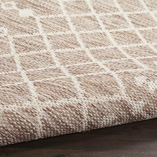 Nourison Home Positano Beige 2'2" x 8' Area Rug - Easy Clean, Non Shedding, Bed Room, Living Room, Dining Room, Kitchen (8' Runner) - color: Beige, size: 2'2" x 8' (Runner)