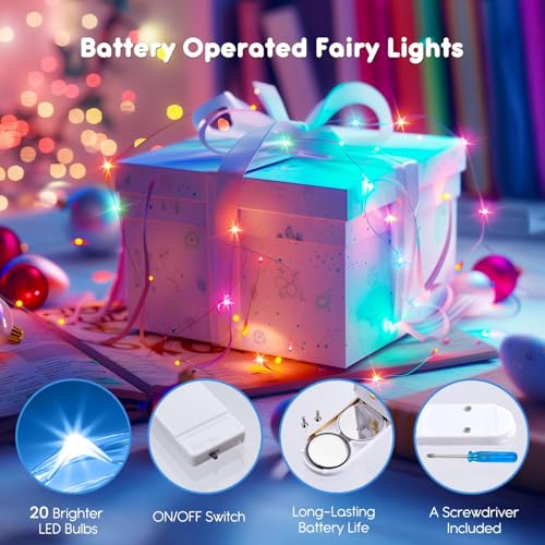Brightown 12 Pack Easter Day Pastel LED Fairy Lights Battery Operated - Waterproof Silver Wire 7 ft 20 LED Firefly Lights for Easter Day Decor DIY Craft Party Bedroom - color: Pastel, size: 12 Pack