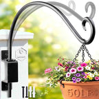 Lifyzoon Swivel Bird Feeder Hanger Hook: 12 Inch Swivel Hanging Plant Bracket, 50lbs Weight Capacity - Heavy Duty Outdoor Hooks for Hanging Bird Feeders, Flower Baskets, Lanterns, Wind Chimes - size: 12 Inch