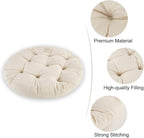 Big Hippo Floor Pillow Cushion, 22 Inch Round Seat Cushions Thick Meditation Cushion for Yoga Living Room Sofa Balcony Indoor & Outdoor (Beige)