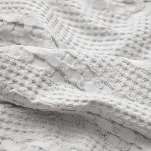 PHF 100% Cotton Waffle Pillow Shams Standard Size, 2 Pack 20" x 26" Soft Skin-Friendly Pillowcases, No Filling, Aesthetic Woven and Breathable Waffle Weave Pillow Case Covers for Bed, Light Grey - color: Light Grey, size: 26" x 20" (Pack of 2)