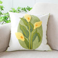 vctops Farmhouse Calla Lily Cotton Tufted Throw Pillow Cover Spring Floral Embroidery Pillowcase Soft Square Cushion Case for Sofa Couch Bed Chair (Yellow C,18"x18") - color: Yellow C