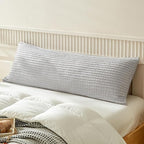 WARMDERN Grey Pillow Covers Body Pillow Cover Soft Microfiber Pillow Cases Set of 1 Boho Textured Pillowcase with Envelope Closure(Grey, Body-1 20x54 Inches) - color: Gray, size: 20" x 54" (Pack of 1)