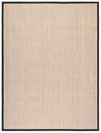 SAFAVIEH Area Rug 9x12 - Natural Fiber Collection - Large - Natural & Black, Seagrass, Herringbone Pattern with Border (NF115C) - color: Natural/Black, size: 9' x 12' (Rectangular)
