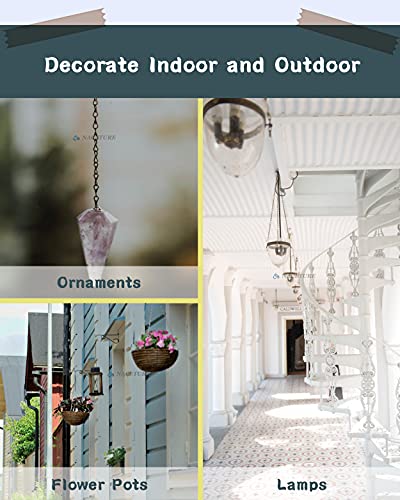 NACETURE Ceiling Hooks for Hanging Plants 3 Pack - Plant Hanger Indoor Hanging Hooks Metal Plant Bracket Iron Lanterns Hangers for Wind Chimes (White 3 Pack + Chain) - color: White 3 Pack + Chain