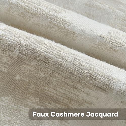 HAUSSY Pack of 2 Throw Pillow Covers 26x26 Inch,Faux Cashmere Jacquard Decorative Patten Furry Pillowcases Textured & Soft Cushion Covers for Couch Bed Room Home Decor,Grey White(Covers Only) - color: Grey White, size: 26" x 26" (Pack of 2)