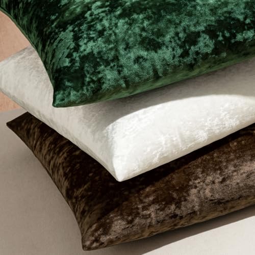 MIULEE Velvet Throw Pillow Covers Set of 2, Soft Neutral Decorative Pillow Cases with Luxurious Textured Vintage Cushion Covers for Home Decor Couch Sofa Bed,Cream White 18x18 inch - color: Cream White, size: 18" x 18" (Pack of 2)