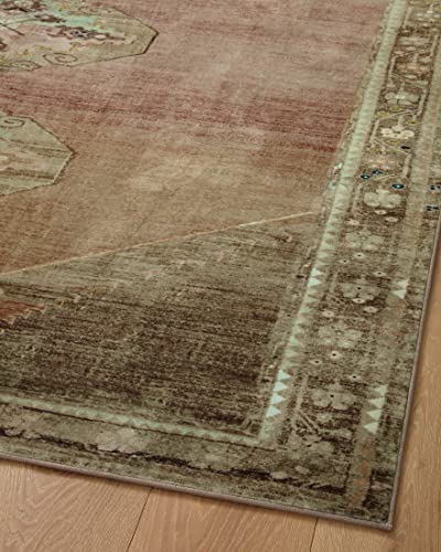 Loloi Magnolia Home by Joanna Gaines Sinclair Collection SIN-06 Clay/Tobacco 8'-6" x 11'-6", .25" Pile Height, Machine Washable, Area Rug - color: Clay / Tobacco, size: 8'6" x 11'6" (Rectangular)